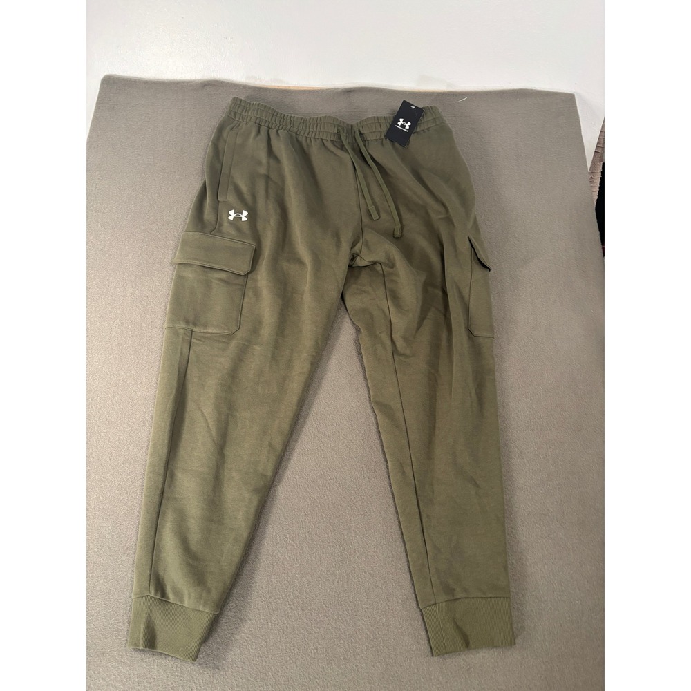 Under Armour Rival Fleece Cargo Jogger Mens Size 2XL Green Pants 1382134-390